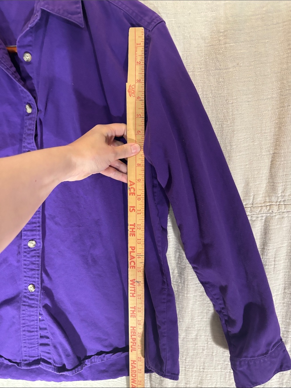 Vibrant Purple Button Down Shirt for Women - Picture 8 of 11